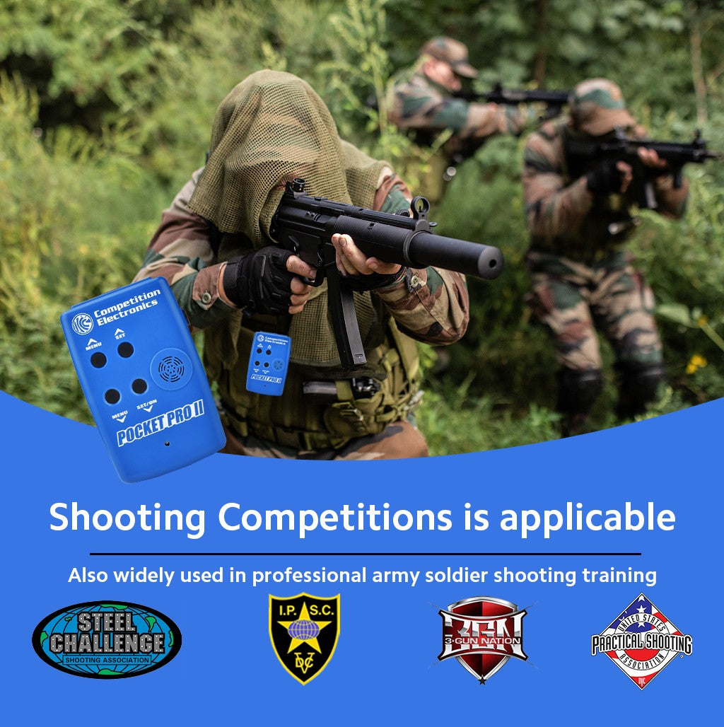 Shot Timers IPSC Competition Shooting Pro Timer Steel Challenge Match Timer with LCD Display for Live Fire Training & Practice