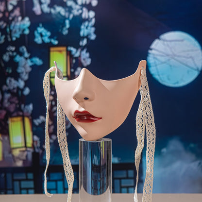 Red Lip Half-face COS Beauty Props Decoration Collection Half-face Decoration Mechanical Wind Adult Men's and Women's Masks