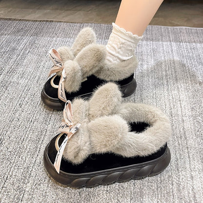 Luxury Winter Women Short Plush Warm Snow Boots Casual Shoes New Suede Fur Chelsea Ankle Boots Flats Platform Ladies Shoes Botas