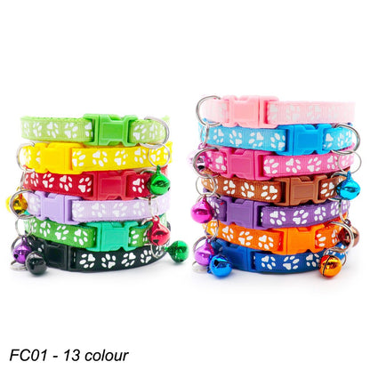 100Pcs Dog Collar With Bells Adjustable customize Necklace Puppy Kitten Collar Accessories Pet Shop Products Rabbit Neck Strap