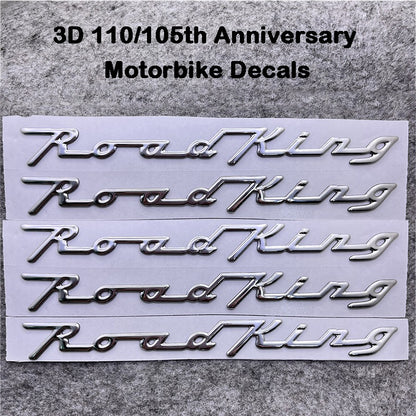 5 PEÇAS/Conjunto Adesivos Decalques para Moto Cromados 3D Emblema Insígnia Aniversário de 110/105 Anos para Harley Davidson Road King FLHRC