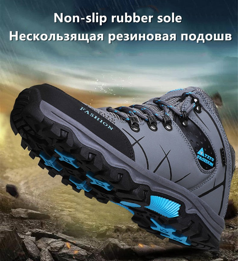 Botas de Neve Masculinas de Inverno Impermeáveis de Couro Tênis Super Quentes Botas Masculinas Botas de Caminhada ao Ar Livre Sapatos de Trabalho Tamanho 39-47