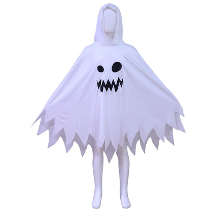 New Halloween Adult Funny Cape White Ghost Cloak Glowing cloak in the darkness Cosplay Costume Masquerade Carnival Cloak