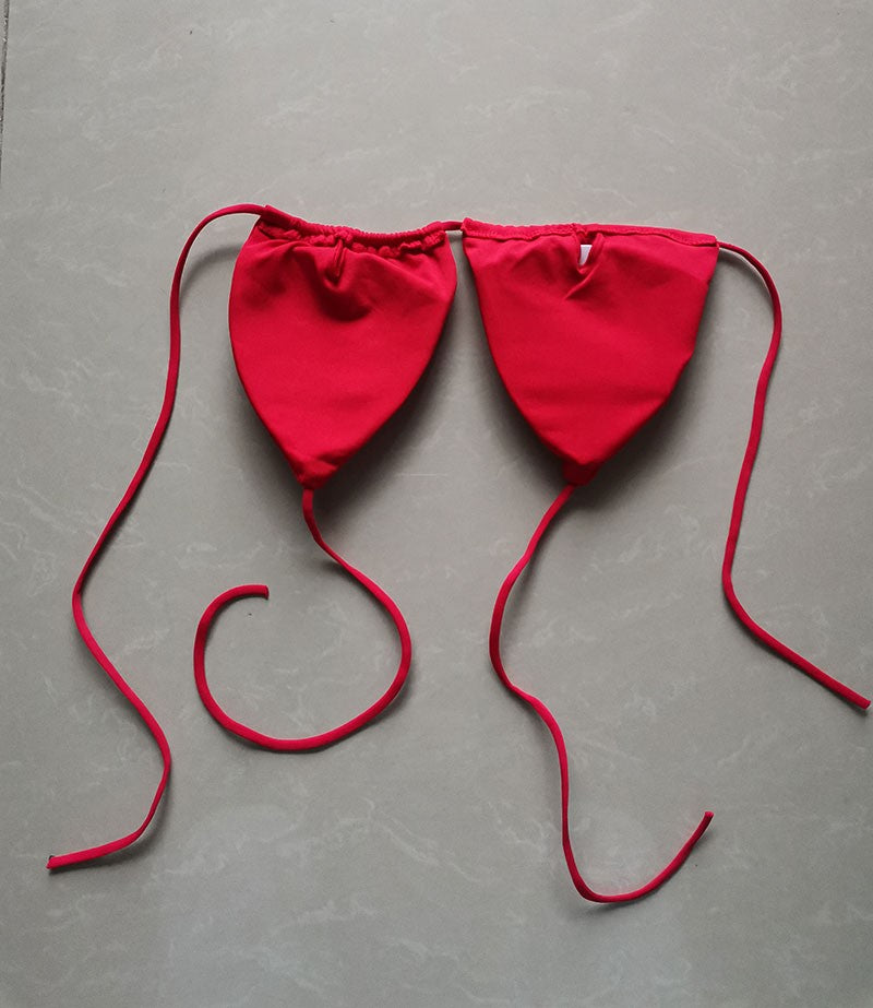 Summer Sexy Bikini set Push-up padded Bra Thong Split Swimwear Female Bandage Bathing Suit Adjustable Lacing Swimsuit Solid