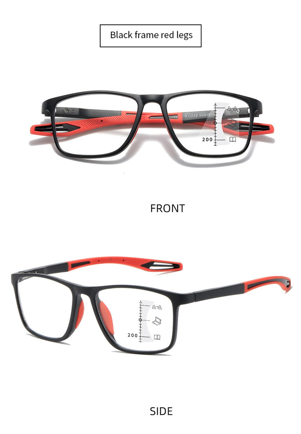TR90 Anti-blue Light Multifocal Reading Glasses Men Women Progressive Near Far Eyewear Ultralight Sports Farsight Eyeglasses