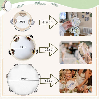 50-180Pcs Wedding Tambourine Drums for Adults Hand Drum Noise Makers Tambourine for Church Wedding Party Favor 4/6/8IN