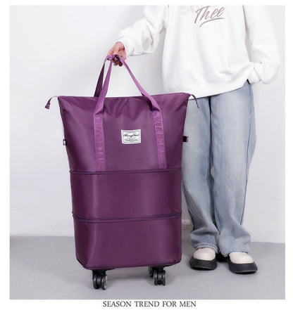 Mala expansível com rodízio universal Grande capacidade de armazenamento para separação de itens secos e molhados Bolsa de viagem e fitness leve