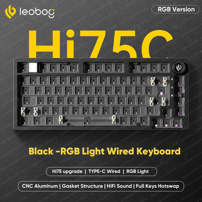 Leobog Hi75C Hi75 Hi75C Pro Kit de Teclado Mecânico Customizado de Alumínio Sem Fio para Jogos Bluetooth 2.4G Teclado Gamer com Hotswap com Fio