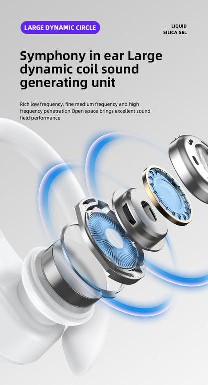 Lenovo LP75 Wireless TWS Sports Bluetooth5.3 Headphones Ear Hook Noise Reduction HiFi Stereo Waterproof Gaming Earphone with Mic