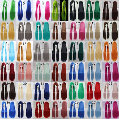 ccutoo 100cm Peruca de Cosplay Reta Sintética de Cabelo Longo de Alta Temperatura 82 Cores Disponíveis