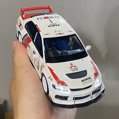Miniatures 1:32 Mitsubishi Lancer Evolution EVO Petroleum version alloy diecast model sound light toys collection ornament gifts