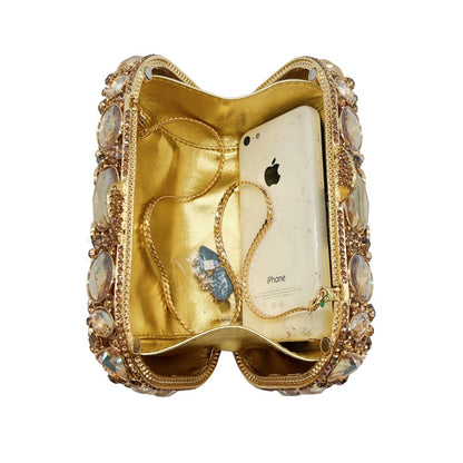 XIYUAN Luxury Women Red Crystal Clutch Purse Bag Evening Bags Wedding Bride Rhinestone Purses For Party Dinner Diamond Handbags