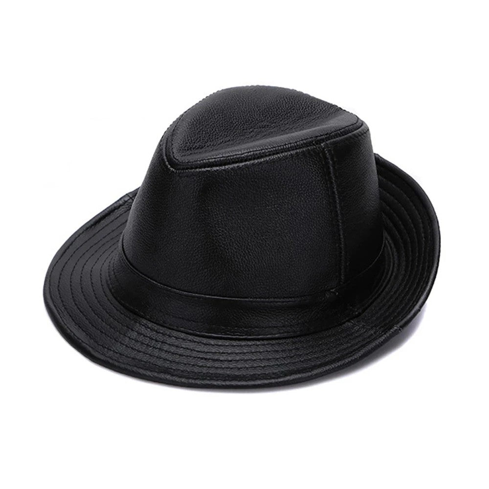 2025 Men Fashion Caps Autumn Winter Warm New Cowboy  100% Real Cowhide Leather Hats Men Real Genuine Cowhide Leather Top Hats