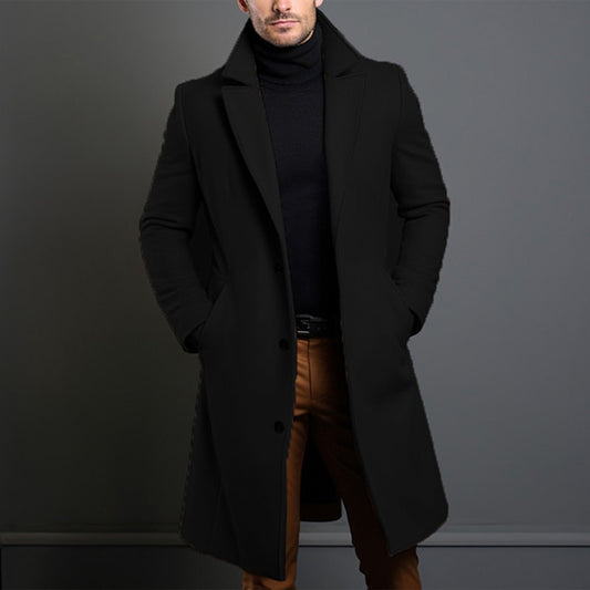 Men Winter Autumn Overcoat Classic Lapel Overcoat Business Outerwear n Formal Daily Wear