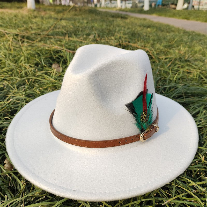 Chapéu Fedora Novo de Camurça 2023 Masculino e Feminino Outono Chapéu Panamá Jazz Estilo Britânico Elegante Retrô Fedora Chapéu de Aba Larga