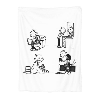 Wimpy Kid 4 States Of Greg Heffley Blankets Soft Warm Flannel Throw Blanket Plush for Bed Living room Picnic Travel Home Couch