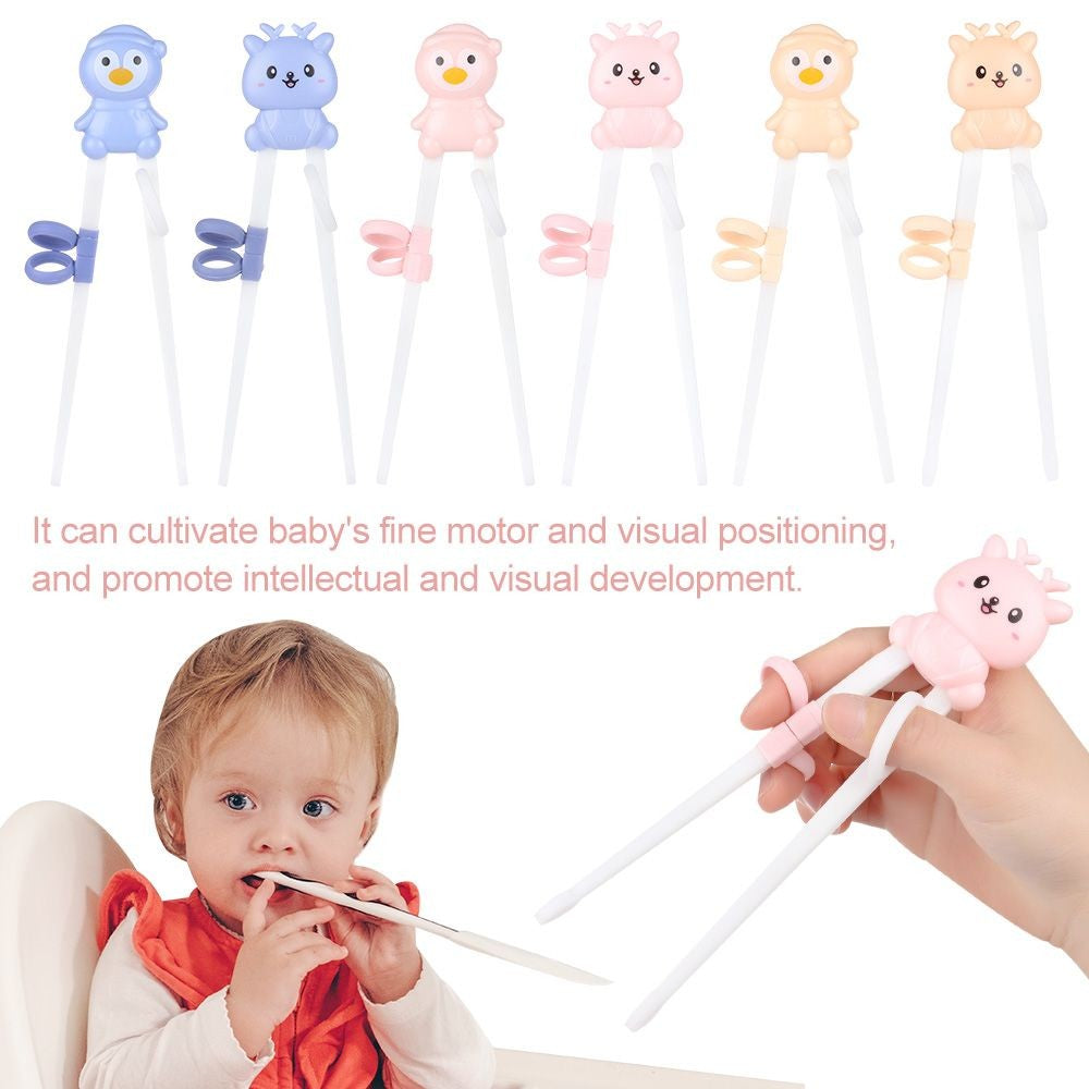 1 Pair Cartoon Chopsticks Children Eating Training Chopsticks Learn Chopsticks Correct Usage Baby Practice Chopstick