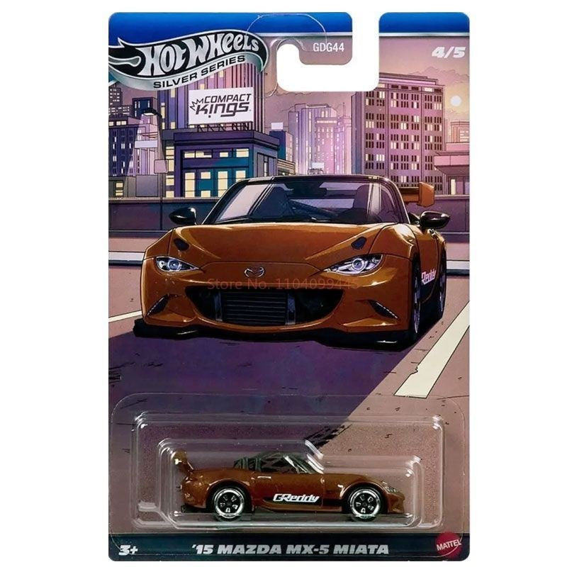 Hot Wheels Original Silver Series Compact Kings Set Fiesta Civic Subaru Miata Sentra 1/64 Scale Die-Cast Model Cars GDG44 Gifts