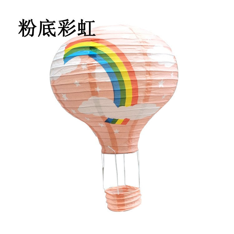 1pc Ceremony Holiday Party Folding Paper Lantern Hot Air Balloon Shape 30/40cm Pink Blue For Kids Baptism Birthday Wedding Decor