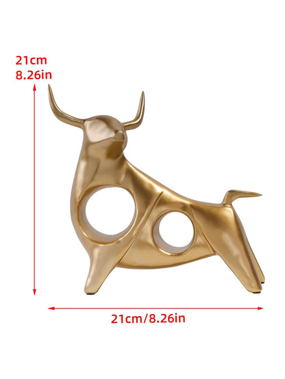 Golden Bull Resin Set Resin Sculpture Home Decor Party Decoration Living Room Bedroom Office Desktop Decor Accessories Craft