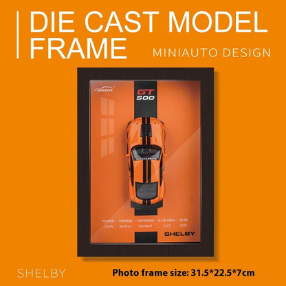 1/32 Versão Porta-retrato Liga de Metal Modelo de Carro Esportivo Simulação Carro de Corrida 3D Pintura de Parede Coleção Presentes Infantis Decoração