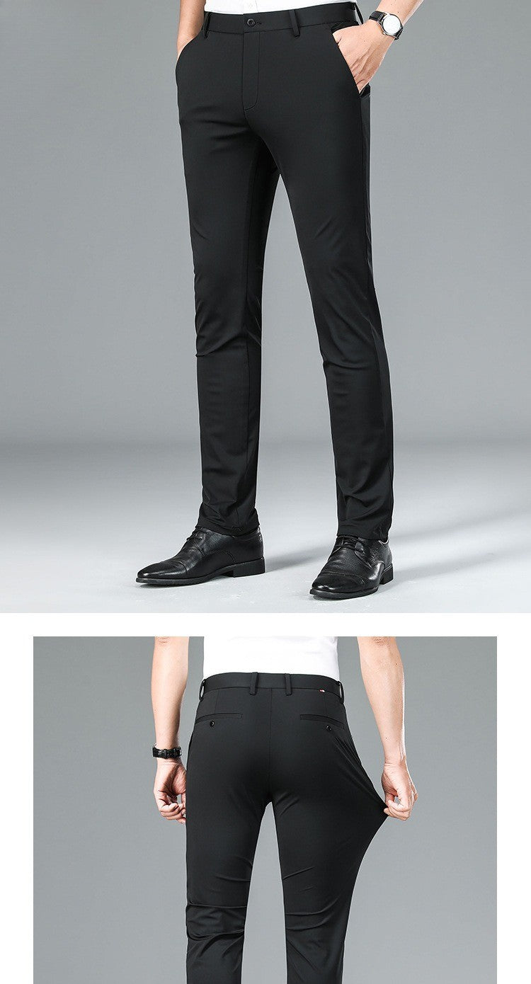 29-40 Men's Summer Pants Thin Straight Stretch Casual Pants with No Trace  khaki man trousers for work Fabric Silky Cool Feeling