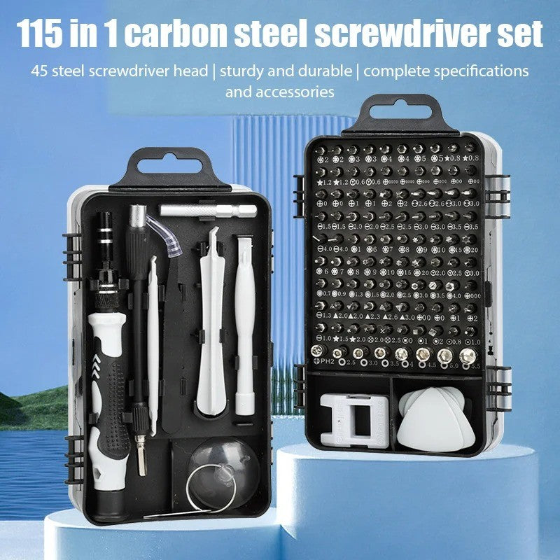 Conjunto de Chaves de Precisão 115 em 1 Ferramentas Manuais de Reparo Eletrônico Pontas Magnéticas para Micro Brocas para iPhone PC Mac DIY Console de Jogos