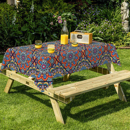Bohemian Mandala Tablecloth Rectangular Table Decor Polyester Washable Durable Table Cover for Dining Office Kitchen Picnic