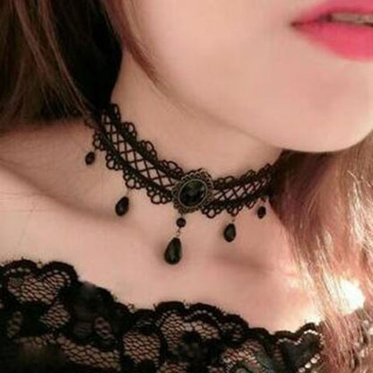 Colar Gargantilha Renda Preta Sexy Estilo Punk Personalizado Gola Renda Gótico Acessórios de Joias Presente