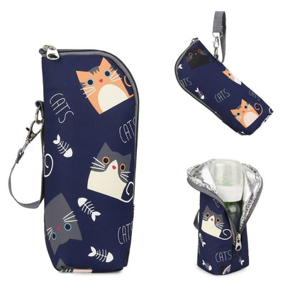 Baby Milk Bottle Insulation Bag Printed Travel Carry Case Portable Feeding Bottle Thermal Handbag Strollers Hanging Bag