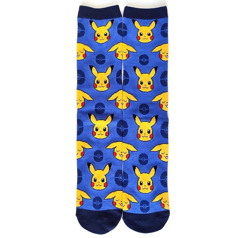 Pokemon Men's Fashion Trend Long Socks Cartoon Anime Figure Pikachu Eevee Gengar Unisex Athletic Harajuku Socks