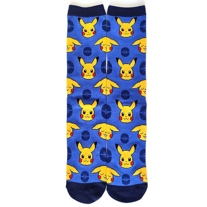 Pokemon Men's Fashion Trend Long Socks Cartoon Anime Figure Pikachu Eevee Gengar Unisex Athletic Harajuku Socks