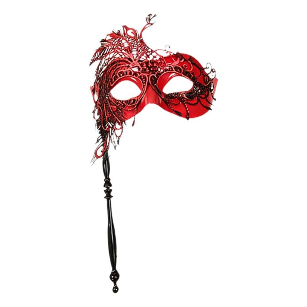 Half-face Handheld Masquerade Masks Masquerade Ball Props Carnival Party Lace Peacock Mask Costume Party Deecor with Stick