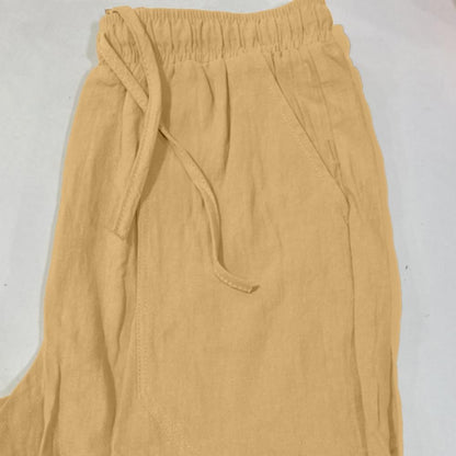 2024 New Men'S Cotton Linen Shorts Pants Male Summer Breathable Solid Color Linen Short Trousers Fitness Streetwear M-4xl