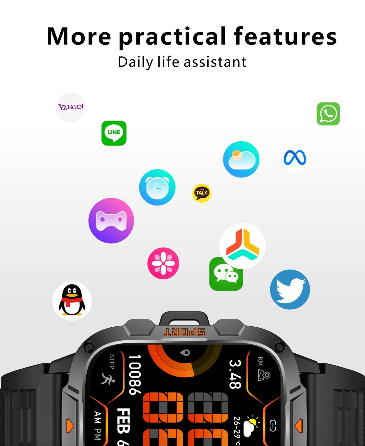 2025 Novo Para Xiaomi Militar Grau Smart Watch Masculino Tela AMOLED de 1.96" 5ATM À Prova D'Água Esportes Rastreador de Fitness Chamada BT Smartwatch