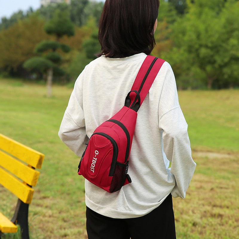 New outdoor leisure multifunctional single shoulder crossbody bag with large capacity Oxford cloth men's chest bag