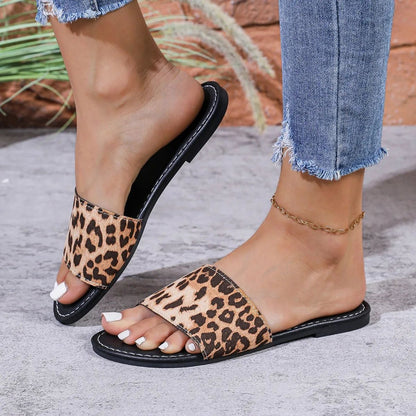 Casual Denim Slippers for Women 2025 Fashionable Non-Slip Wear-Resistant Soft Bottom Comfortable Flat Heel Sandals