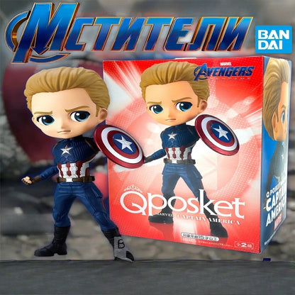 BANDAI original Banpresto Qposket Marvel Vingadores Homem de Ferro Capitão América Loki Thor Figuras modelo Coleção