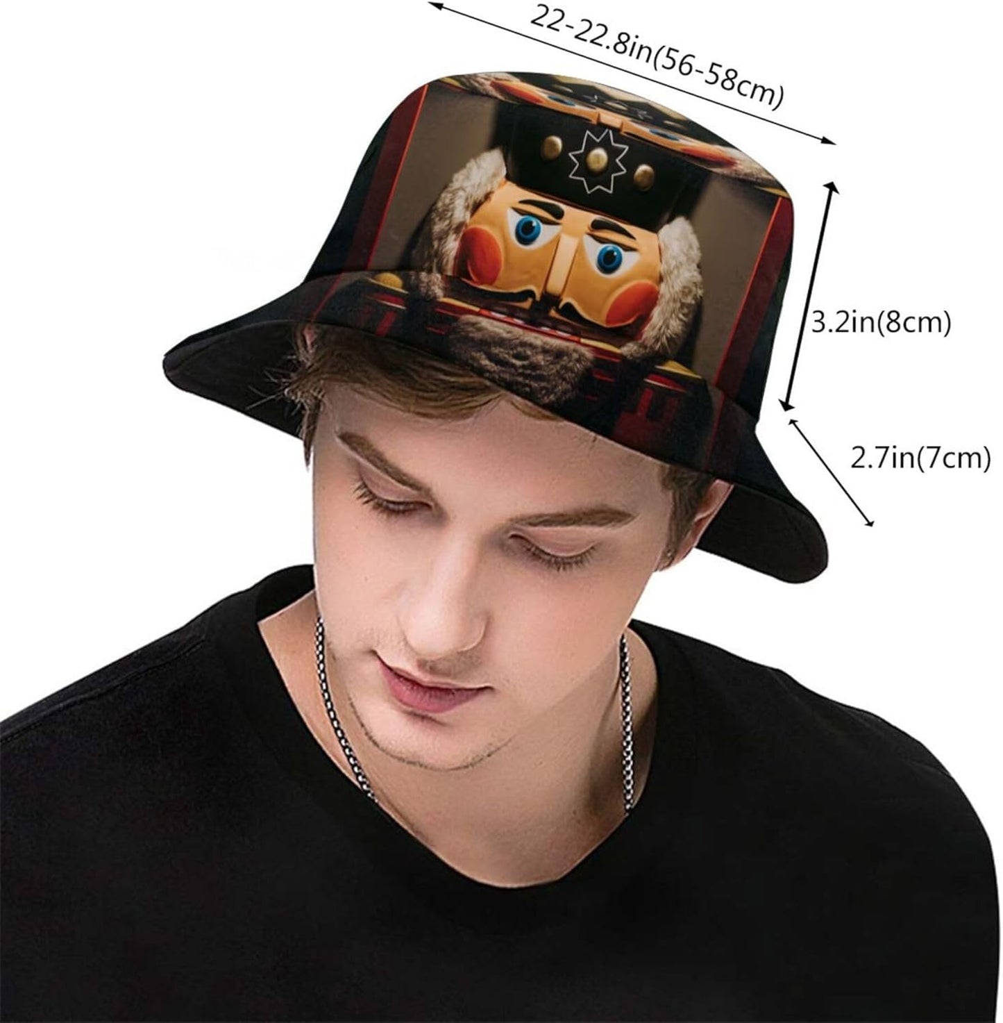 Funny Christmas Bucket Hat New Year Fisherman Hat for Women Men Packable Outdoor Travel Beach Sun Cap