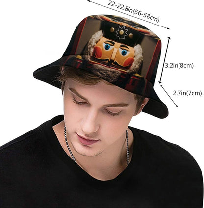 Funny Christmas Bucket Hat New Year Fisherman Hat for Women Men Packable Outdoor Travel Beach Sun Cap