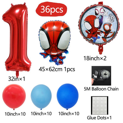 Spidey Giant Balloons Red Spider Aluminum Foil Balloon Superhero Birthday Party Decoration Party Photo Props Baby Shower Globos