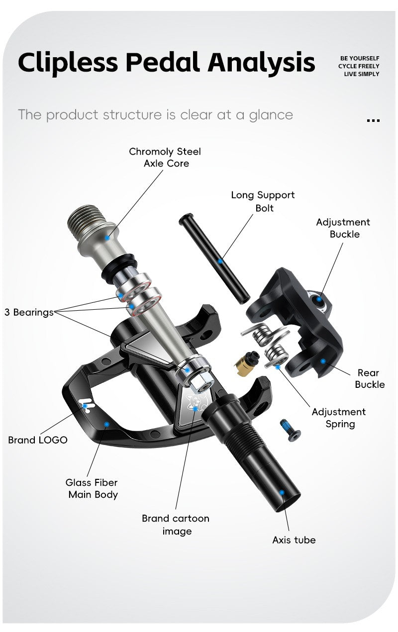 WEST BIKING Road Bike Pedals Nylon Bicycle Locking Pedals Cycling Bearing Cleats Clipless Pedal Look System With Locking Plates