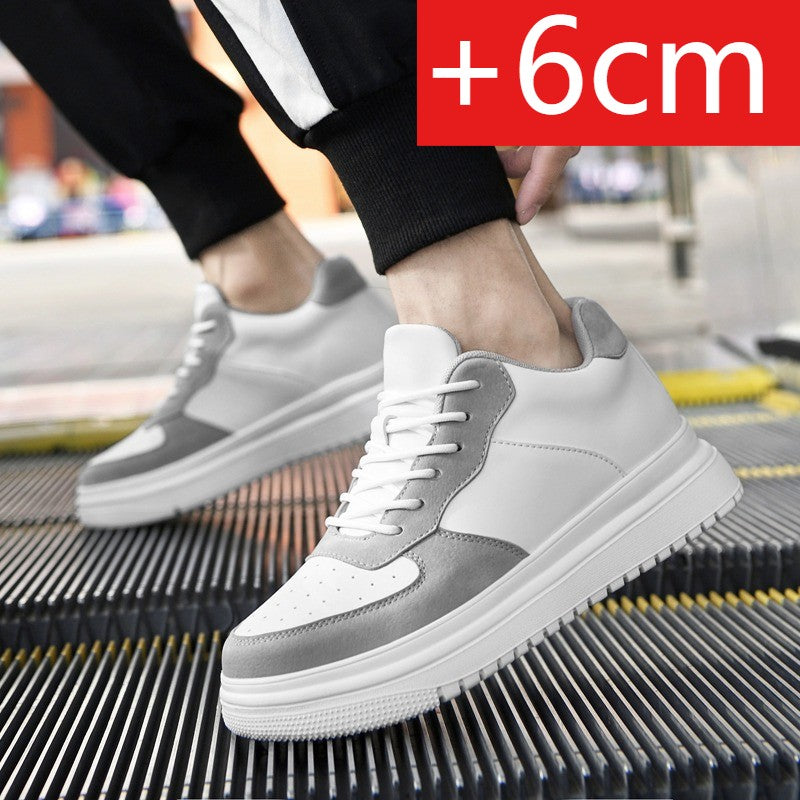 Novos Tênis Masculinos Aumento de Altura 10cm Invisível Elevador Tênis Branco Couro Esportivo Zapatillas De Hombre Tamanho Grande 46