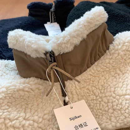 Motorcycle Outdoor Fleece Jacket For Men/Women Double Sided Fleece Thickened Plush Rider Cycling Suit Lamb Wool Windproof Jacket