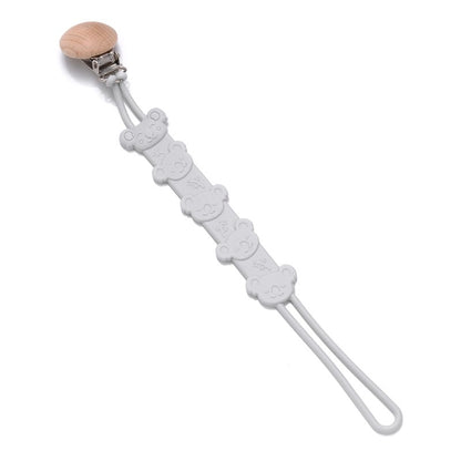 Cartoon Animal Wooden Baby Pacifier Clip Silicone Teether Nipple Holder Chain For Baby Dummy Anti-Drop Chain Oral Care Chew Toy