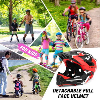 Capacete de bicicleta Lixada infantil destacável de rosto inteiro Capacete infantil esportivo para ciclismo mtb motocicleta skate patins