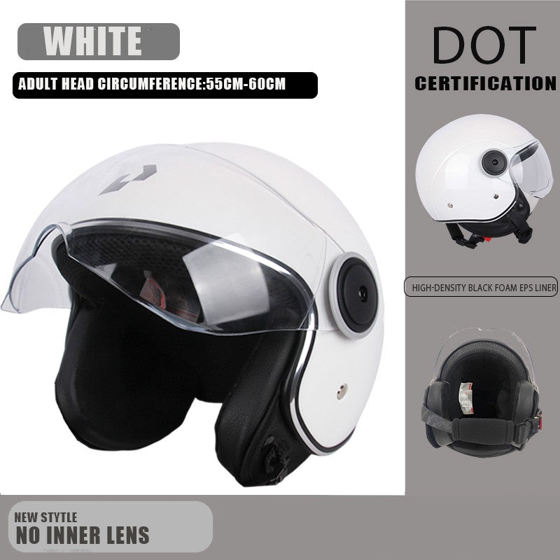 Capacete de proteção certificado pelo DOT, capacetes vintage de lente dupla, capacete de corrida para todas as estações