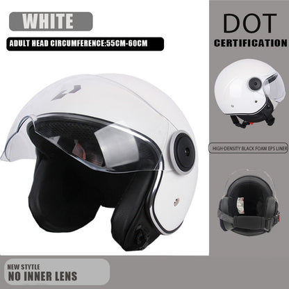 Capacete de proteção certificado pelo DOT, capacetes vintage de lente dupla, capacete de corrida para todas as estações