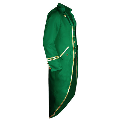 Halloween Costume Men Tuxedo Medieval Vintage Costume Male Mid-Length Punk Vintage Gilt Tuxedo Stage Performance Clothing