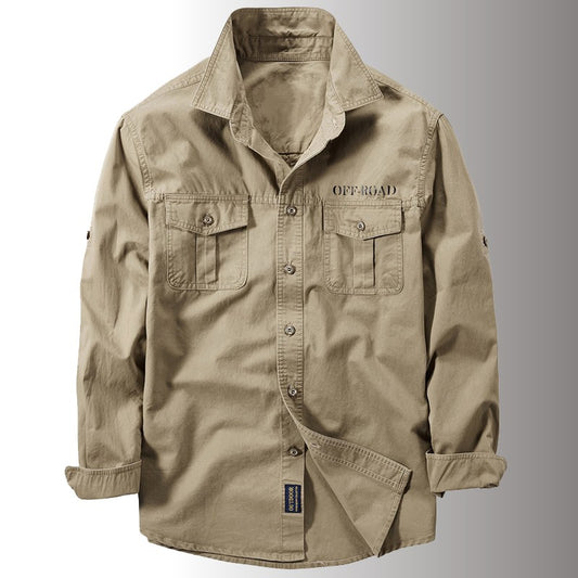 New Men's Spring Multi-pocket Military Tactical Shirts Male Autumn Breathable Blouse Long Sleeve Working Camisa Cargo Shirts